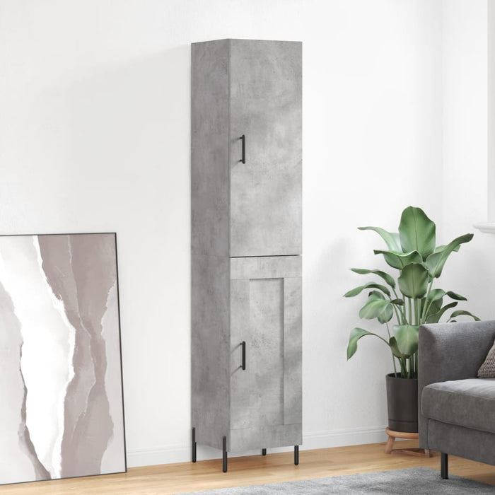 Dulap înalt, gri beton, 34,5x34x180 cm, lemn prelucrat - WALTI WALTI