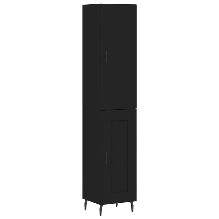 Dulap înalt, negru, 34,5x34x180 cm, lemn prelucrat WALTI