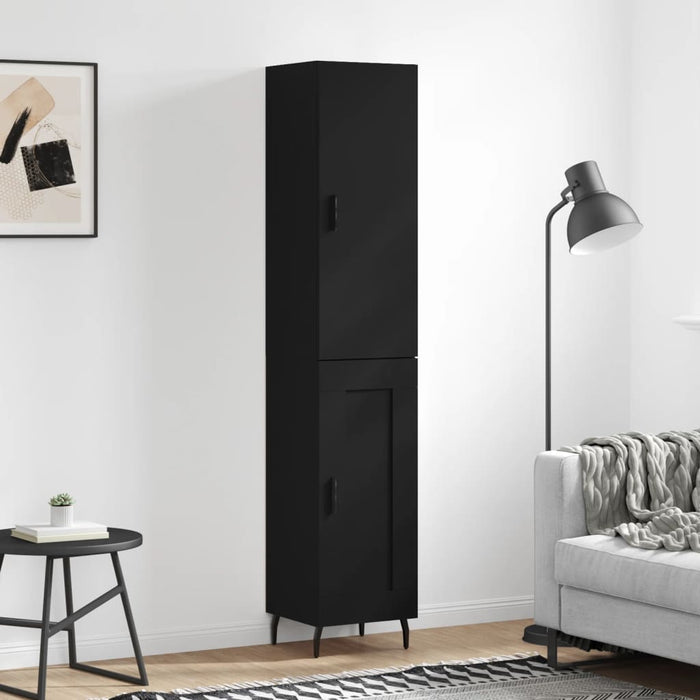 Dulap înalt, negru, 34,5x34x180 cm, lemn prelucrat WALTI