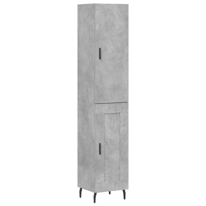 Dulap înalt, gri beton, 34,5x34x180 cm, lemn prelucrat - WALTI WALTI