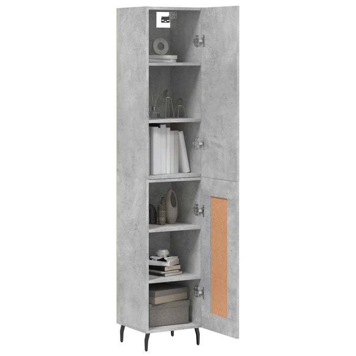 Dulap înalt, gri beton, 34,5x34x180 cm, lemn prelucrat - WALTI WALTI
