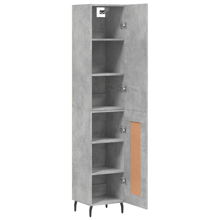 Dulap înalt, gri beton, 34,5x34x180 cm, lemn prelucrat - WALTI WALTI