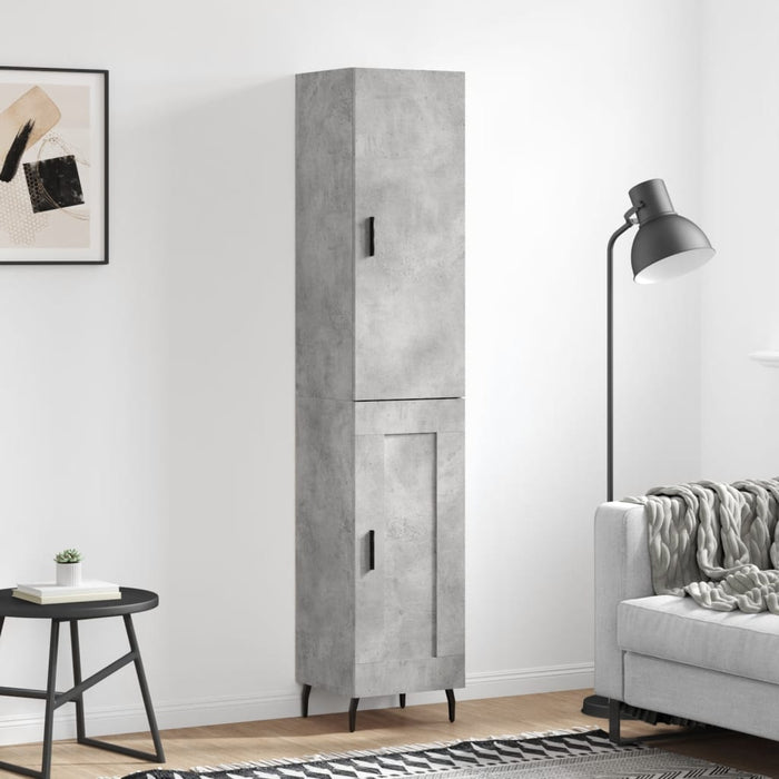 Dulap înalt, gri beton, 34,5x34x180 cm, lemn prelucrat - WALTI WALTI