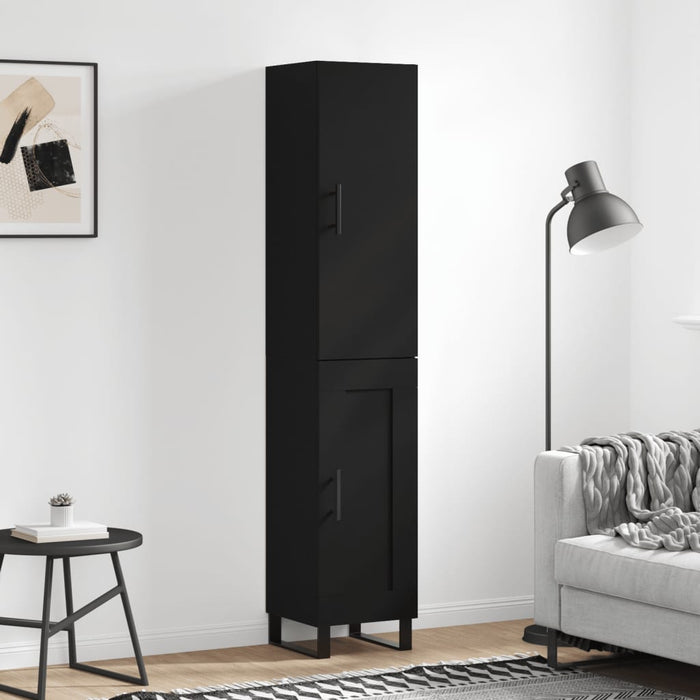 Dulap înalt, negru, 34,5x34x180 cm, lemn prelucrat WALTI
