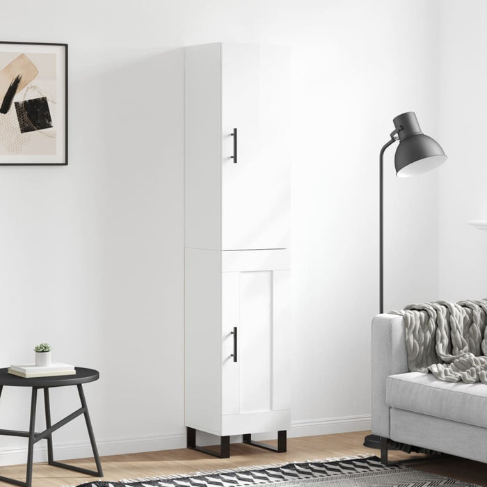 Dulap înalt, alb extralucios, 34,5x34x180 cm, lemn prelucrat WALTI