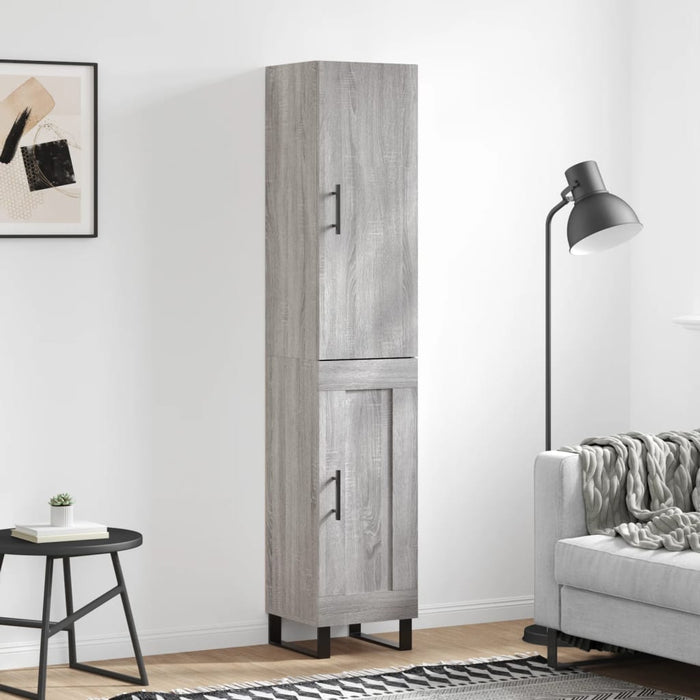 Dulap înalt, gri sonoma, 34,5x34x180 cm, lemn prelucrat - WALTI WALTI