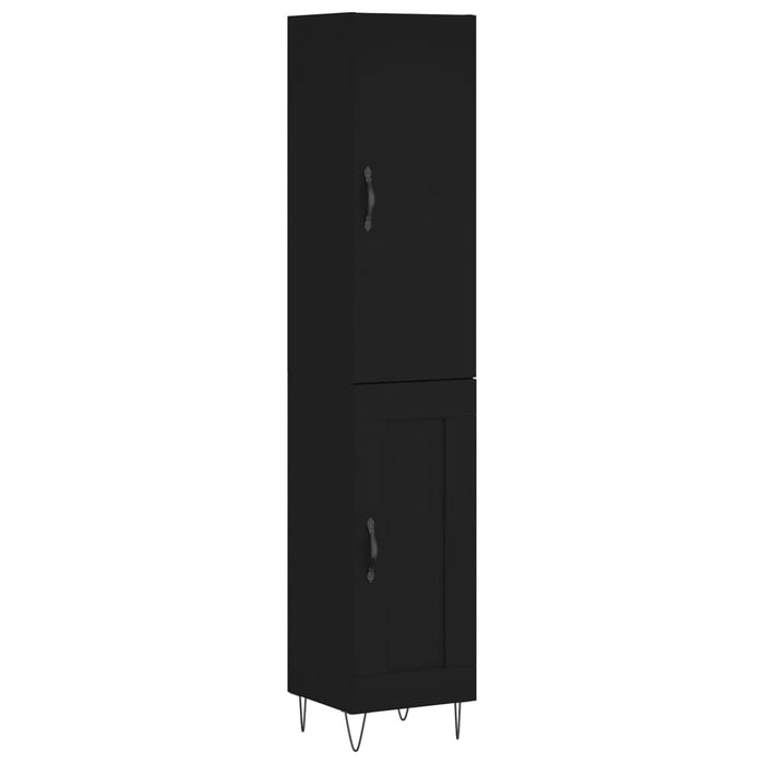 Dulap înalt, negru, 34,5x34x180 cm, lemn prelucrat WALTI