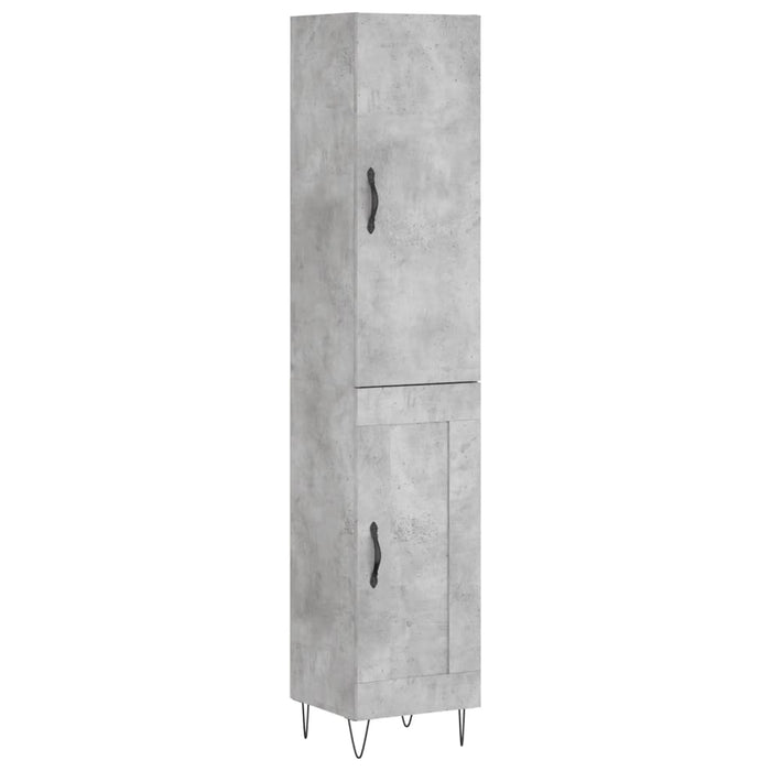 Dulap înalt, gri beton, 34,5x34x180 cm, lemn prelucrat - WALTI WALTI