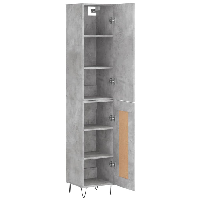 Dulap înalt, gri beton, 34,5x34x180 cm, lemn prelucrat - WALTI WALTI