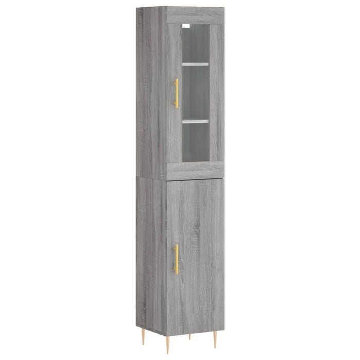 Dulap înalt, gri sonoma, 34,5x34x180 cm, lemn prelucrat WALTI
