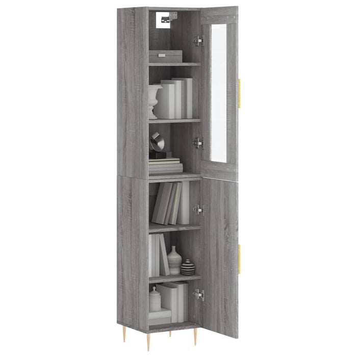 Dulap înalt, gri sonoma, 34,5x34x180 cm, lemn prelucrat WALTI