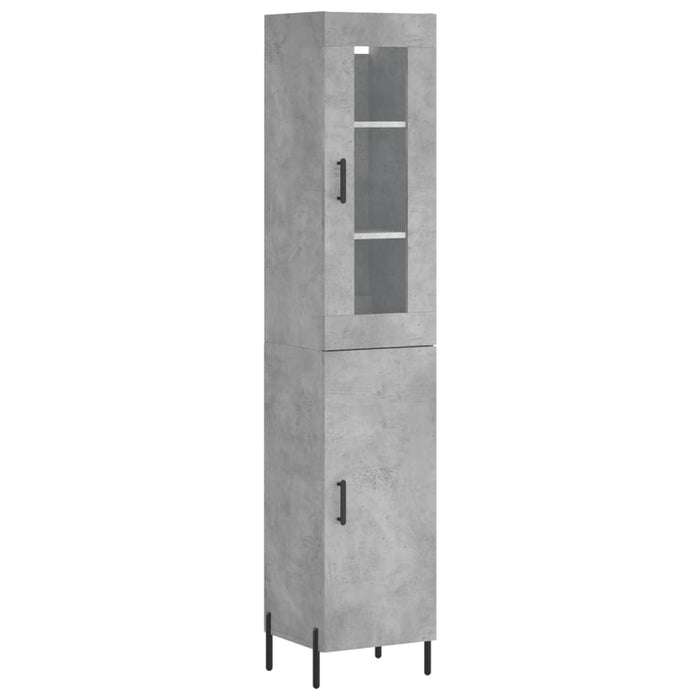 Dulap înalt, gri beton, 34,5x34x180 cm, lemn prelucrat - WALTI WALTI