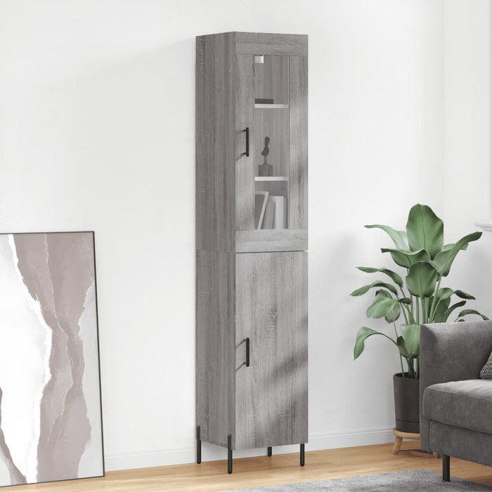 Dulap înalt, gri sonoma, 34,5x34x180 cm, lemn prelucrat - WALTI WALTI