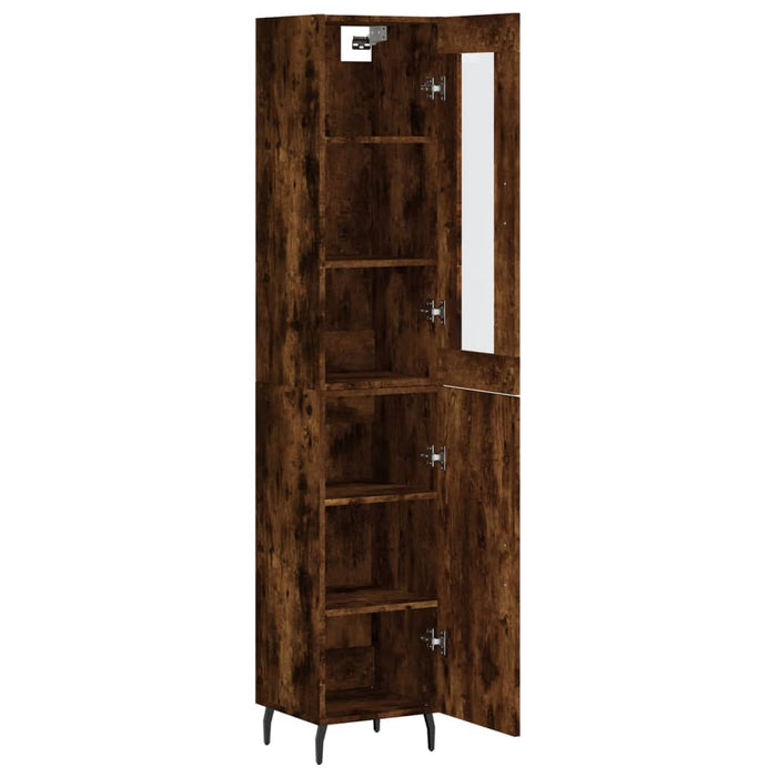 Dulap înalt, stejar fumuriu, 34,5x34x180 cm, lemn prelucrat - WALTI WALTI
