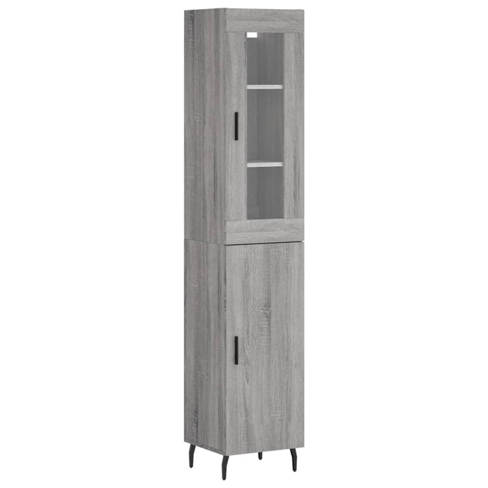 Dulap înalt, gri sonoma, 34,5x34x180 cm, lemn prelucrat - WALTI WALTI