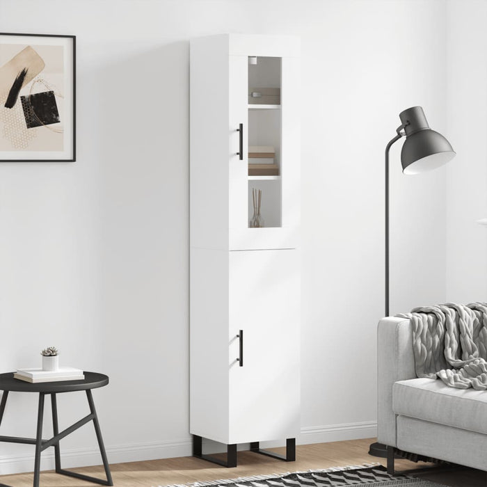 Dulap înalt, alb, 34,5x34x180 cm, lemn prelucrat - WALTI WALTI
