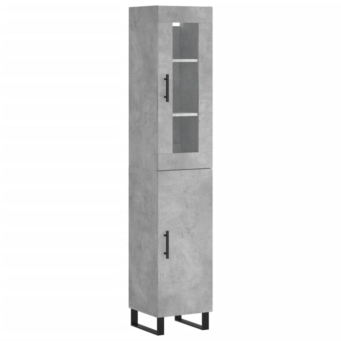 Dulap înalt, gri beton, 34,5x34x180 cm, lemn prelucrat WALTI