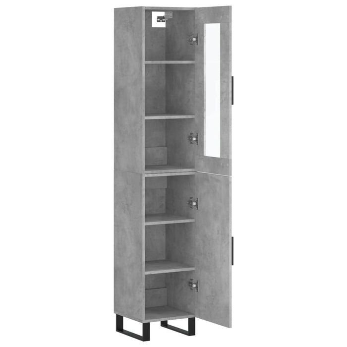 Dulap înalt, gri beton, 34,5x34x180 cm, lemn prelucrat WALTI