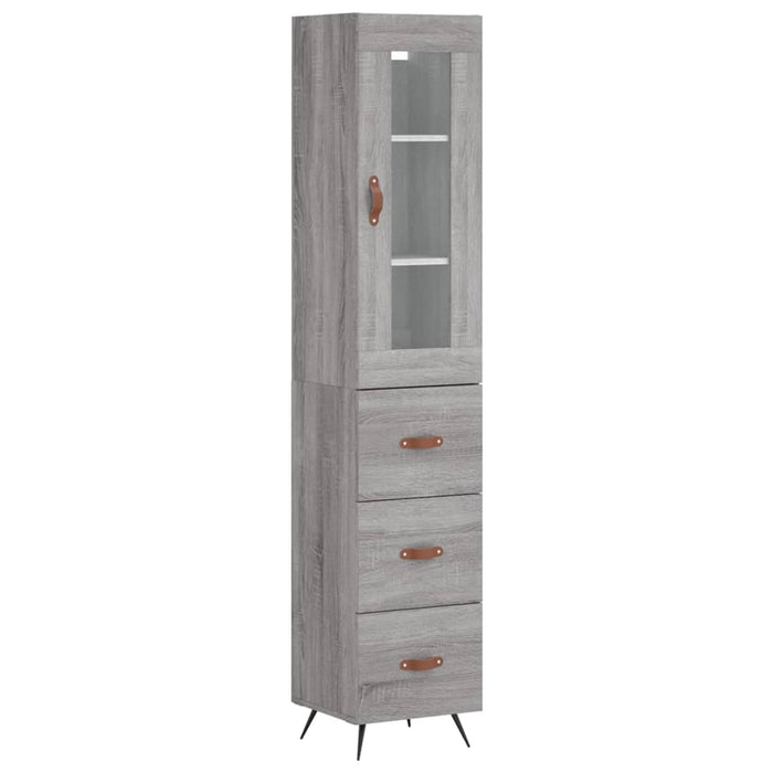 Dulap înalt, gri sonoma, 34,5x34x180 cm, lemn prelucrat WALTI