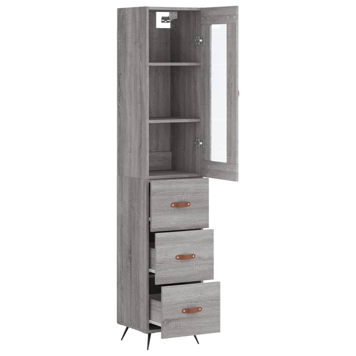 Dulap înalt, gri sonoma, 34,5x34x180 cm, lemn prelucrat WALTI