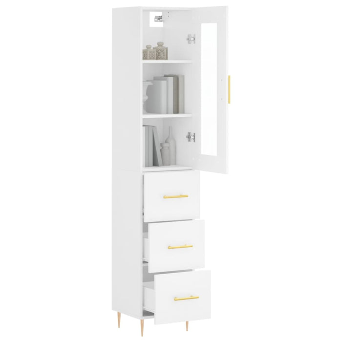 Dulap înalt, alb, 34,5x34x180 cm, lemn prelucrat WALTI