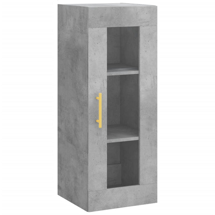 Dulap înalt, gri beton, 34,5x34x180 cm, lemn prelucrat WALTI