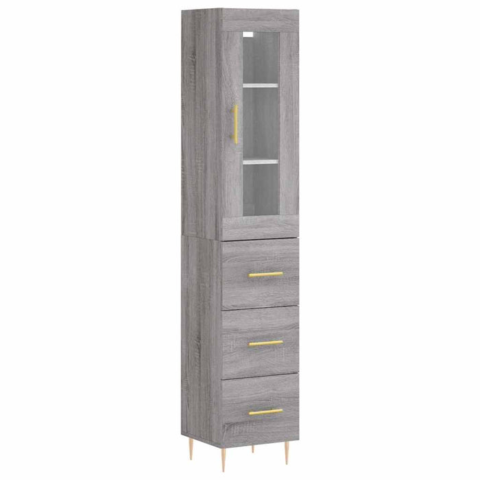 Dulap înalt, gri sonoma, 34,5x34x180 cm, lemn prelucrat - WALTI WALTI