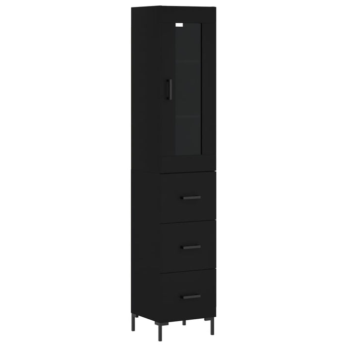 Dulap înalt, negru, 34,5x34x180 cm, lemn prelucrat WALTI