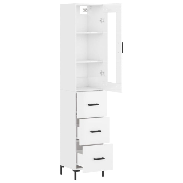 Dulap înalt, alb extralucios, 34,5x34x180 cm, lemn prelucrat WALTI