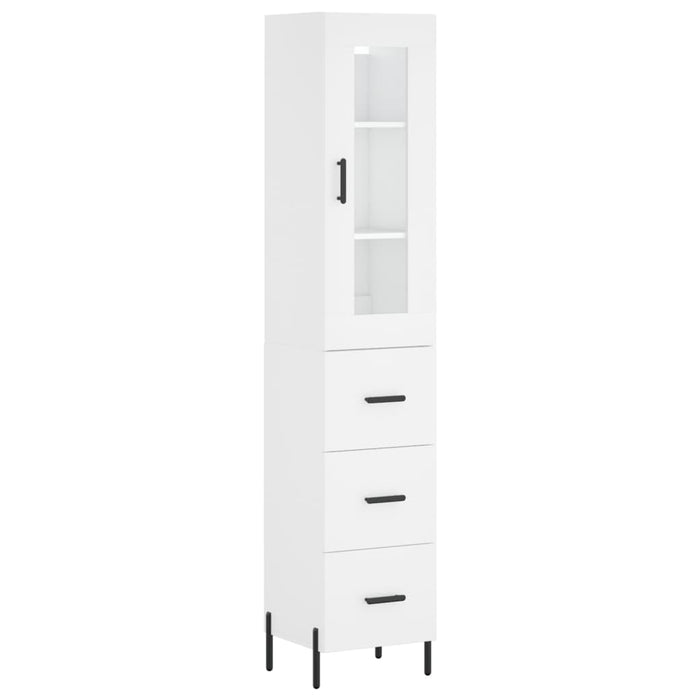 Dulap înalt, alb, 34,5x34x180 cm, lemn prelucrat - WALTI WALTI
