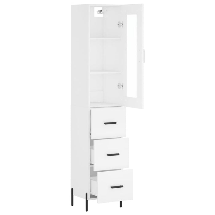 Dulap înalt, alb, 34,5x34x180 cm, lemn prelucrat - WALTI WALTI
