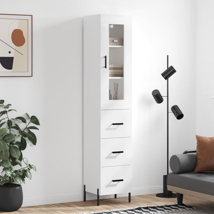 Dulap înalt, alb, 34,5x34x180 cm, lemn prelucrat - WALTI WALTI