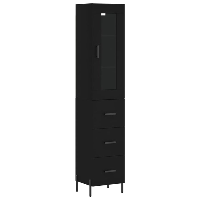 Dulap înalt, negru, 34,5x34x180 cm, lemn prelucrat WALTI