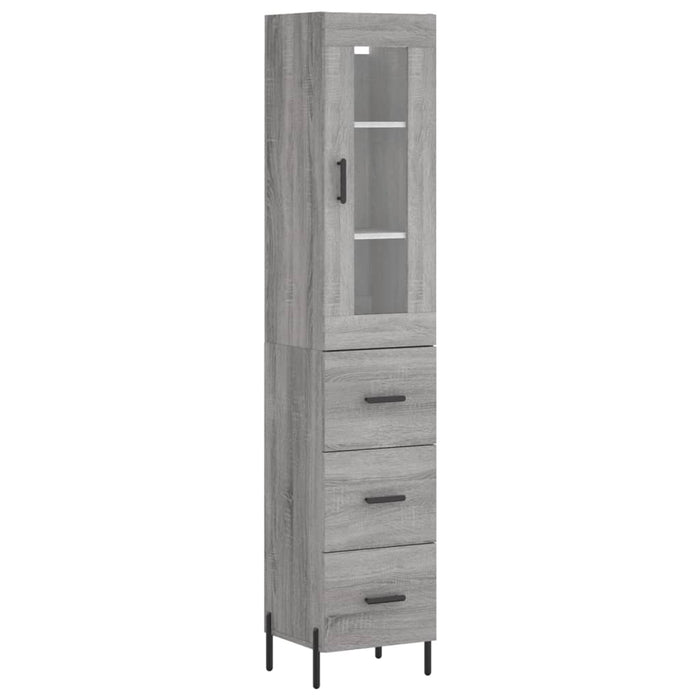 Dulap înalt, gri sonoma, 34,5x34x180 cm, lemn prelucrat WALTI