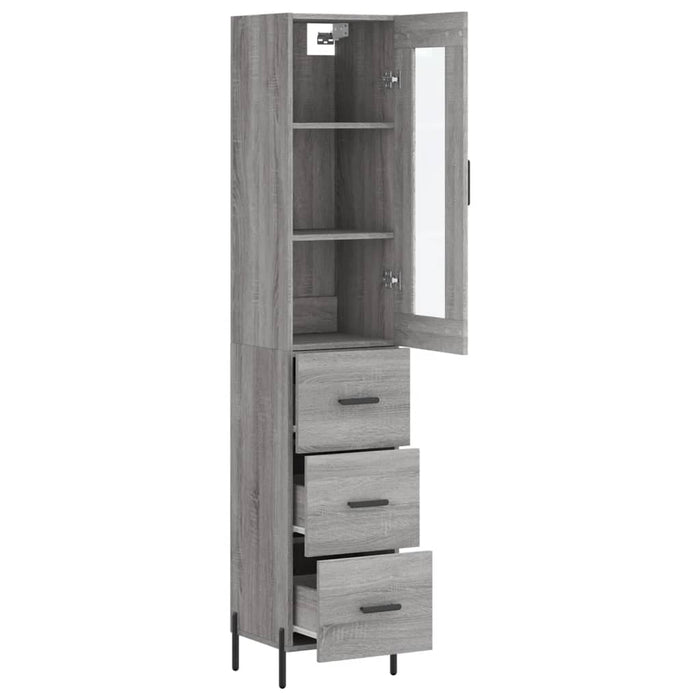 Dulap înalt, gri sonoma, 34,5x34x180 cm, lemn prelucrat WALTI
