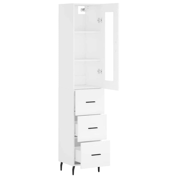 Dulap înalt, alb, 34,5x34x180 cm, lemn prelucrat - WALTI WALTI
