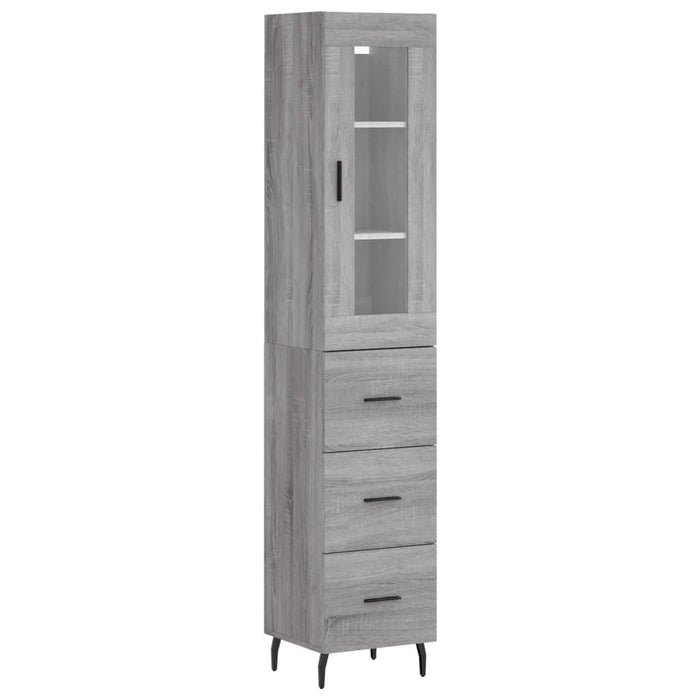 Dulap înalt, gri sonoma, 34,5x34x180 cm, lemn prelucrat - WALTI WALTI
