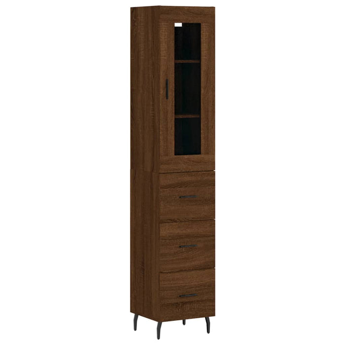 Dulap înalt, stejar maro, 34,5x34x180 cm, lemn prelucrat WALTI