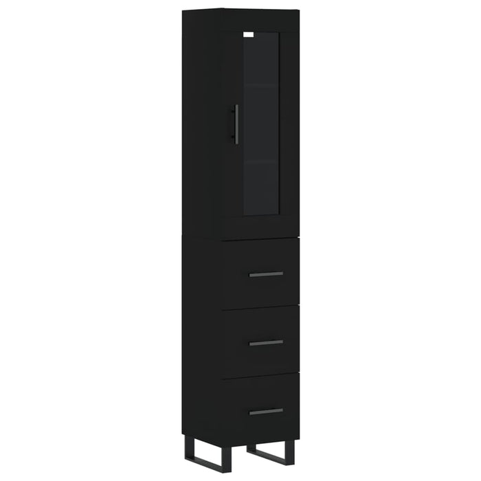 Dulap înalt, negru, 34,5x34x180 cm, lemn prelucrat WALTI