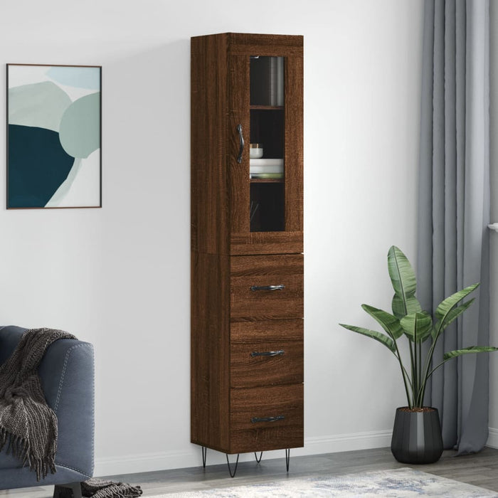 Dulap înalt, stejar maro, 34,5x34x180 cm, lemn prelucrat WALTI