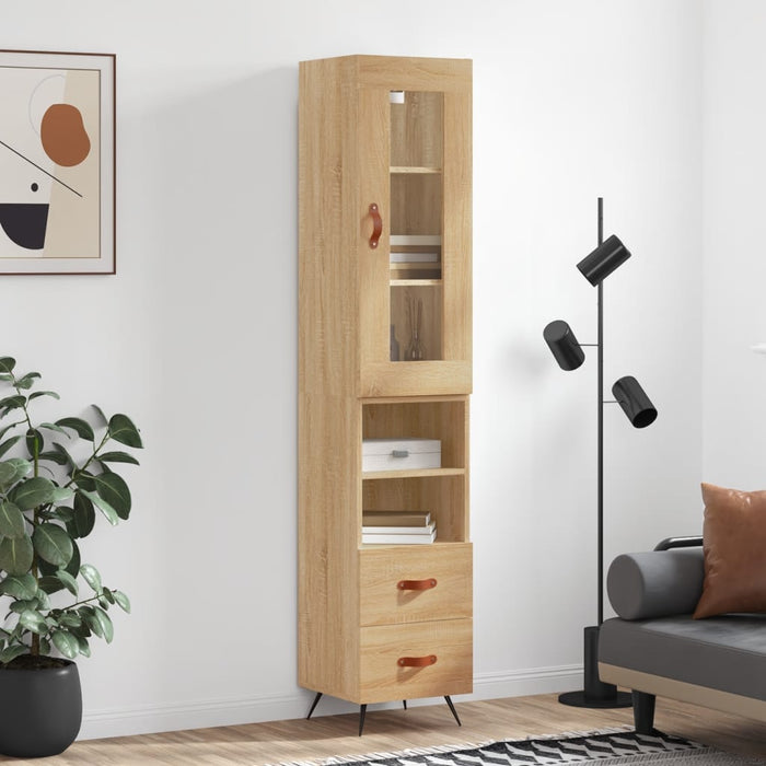Dulap înalt, stejar sonoma, 34,5x34x180 cm, lemn prelucrat WALTI
