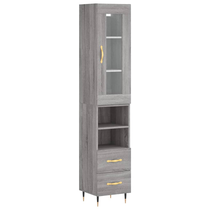 Dulap înalt, gri sonoma, 34,5x34x180 cm, lemn prelucrat WALTI
