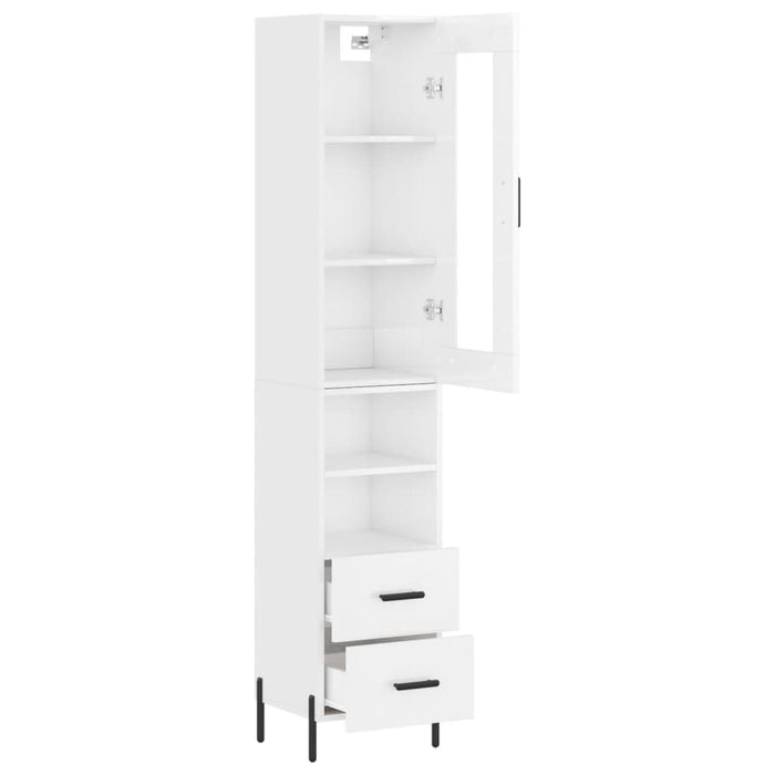 Dulap înalt, alb extralucios, 34,5x34x180 cm, lemn prelucrat WALTI