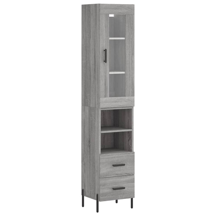 Dulap înalt, gri sonoma, 34,5x34x180 cm, lemn prelucrat WALTI