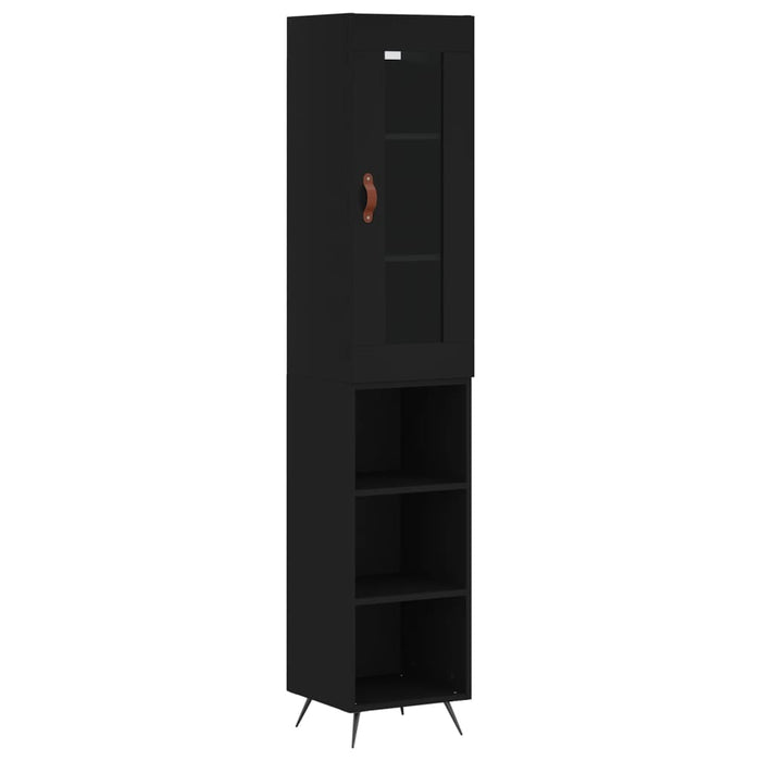 Dulap înalt, negru, 34,5x34x180 cm, lemn prelucrat WALTI