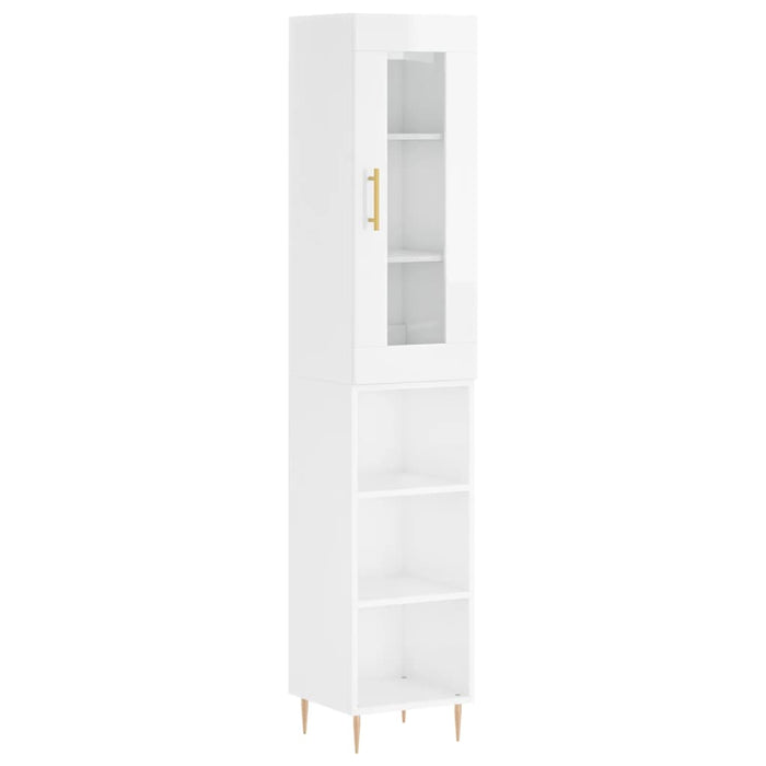 Dulap înalt, alb extralucios, 34,5x34x180 cm, lemn prelucrat WALTI