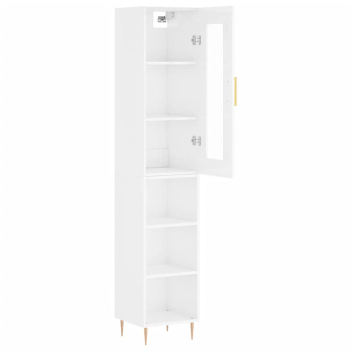 Dulap înalt, alb extralucios, 34,5x34x180 cm, lemn prelucrat WALTI