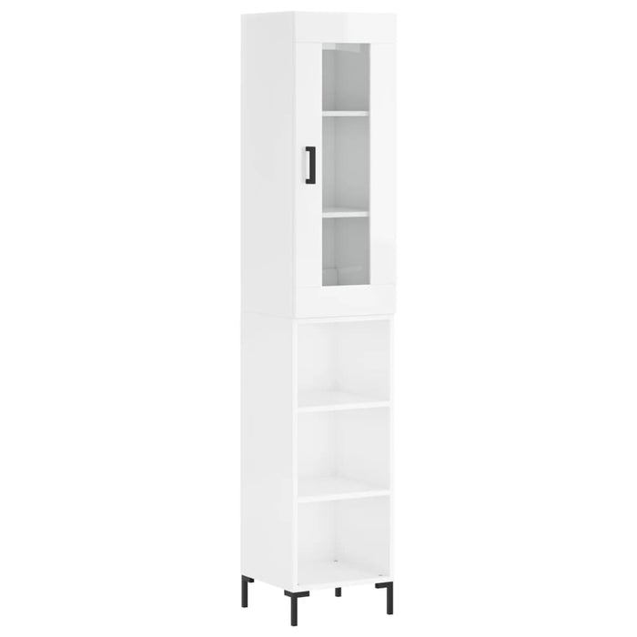 Dulap înalt, alb extralucios, 34,5x34x180 cm, lemn prelucrat WALTI
