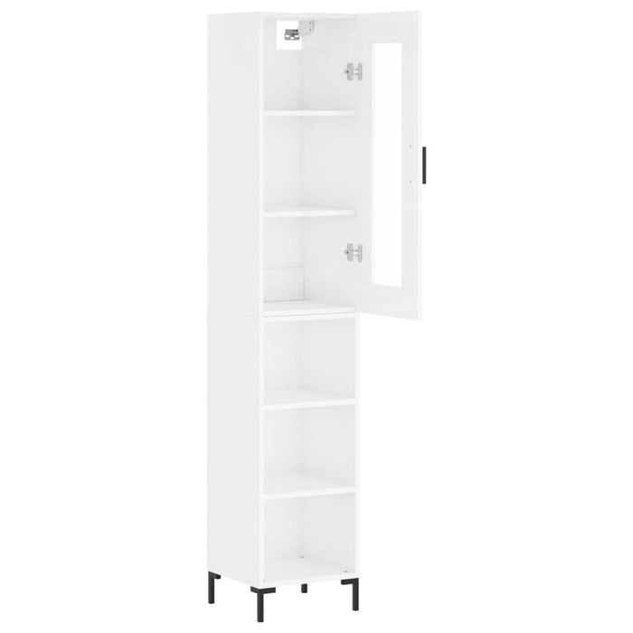 Dulap înalt, alb extralucios, 34,5x34x180 cm, lemn prelucrat WALTI