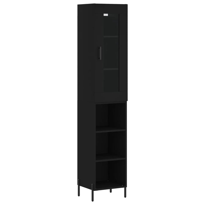 Dulap înalt, negru, 34,5x34x180 cm, lemn prelucrat WALTI